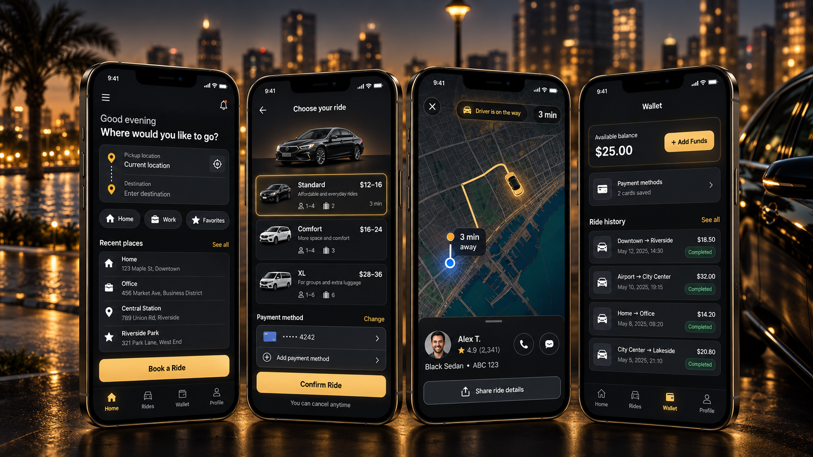 Taxi.com.cy Passenger application portfolio showcase